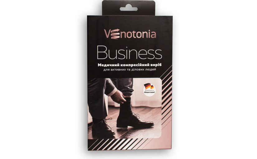 Чорні компрессійні гольфи для чоловіків Venotonia Business